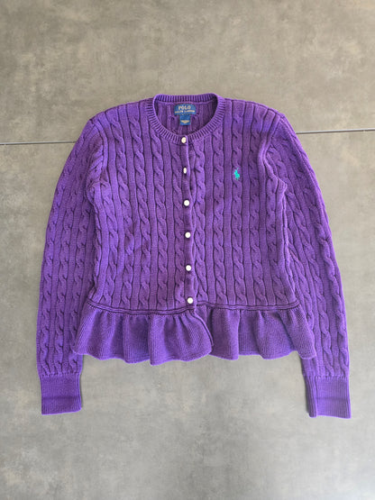 Cardigan violet en maille torsadée - XS/S