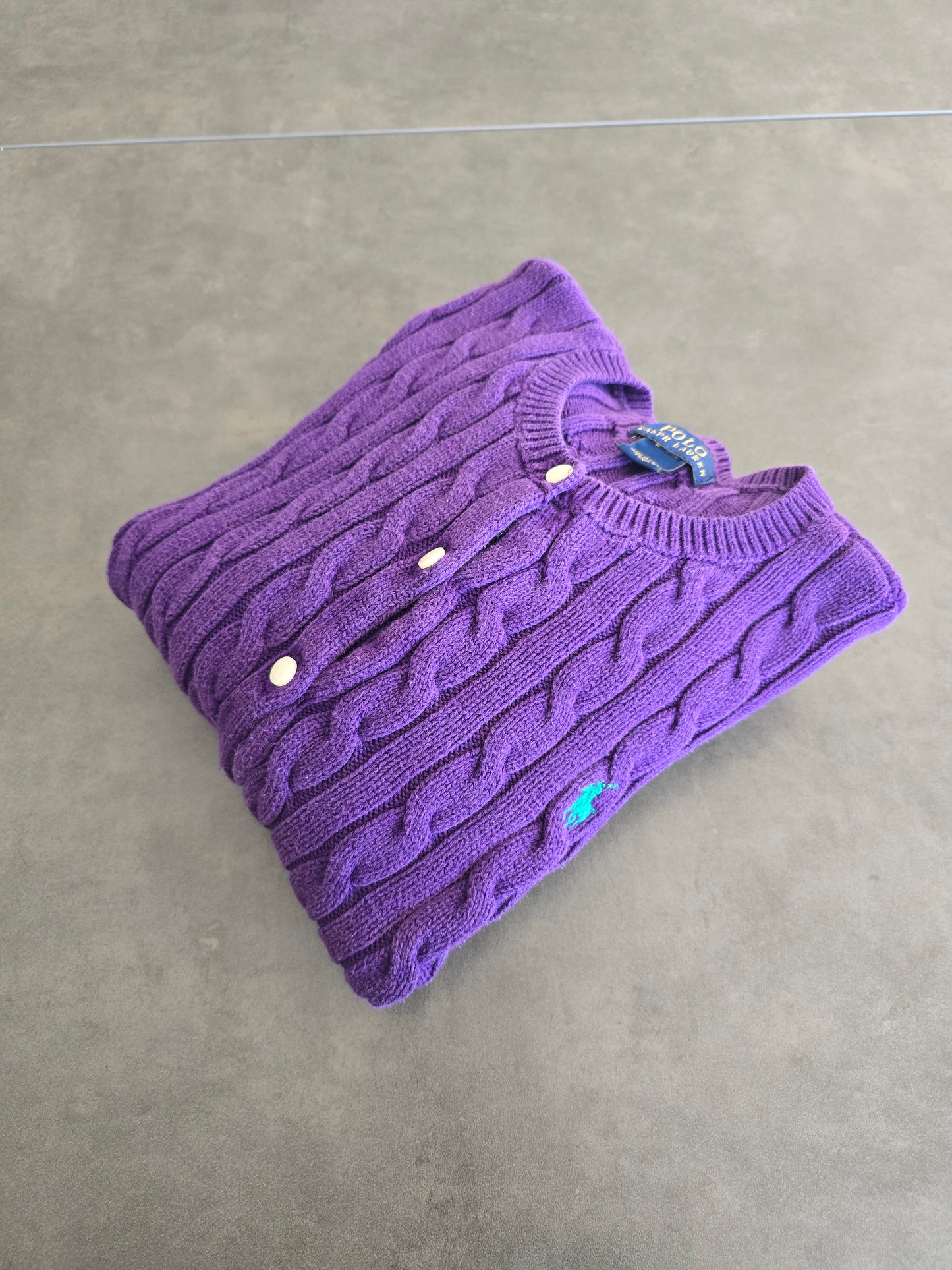 Cardigan violet en maille torsadée - XS/S