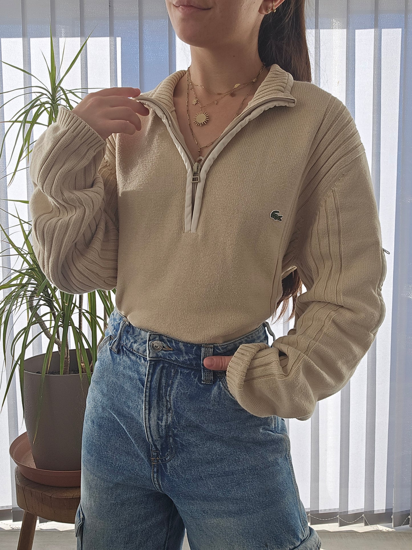 Pull camionneur beige des années 90' - L/40