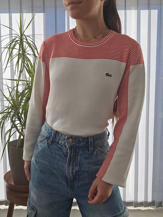 Pull blanc à petites rayures - S/36