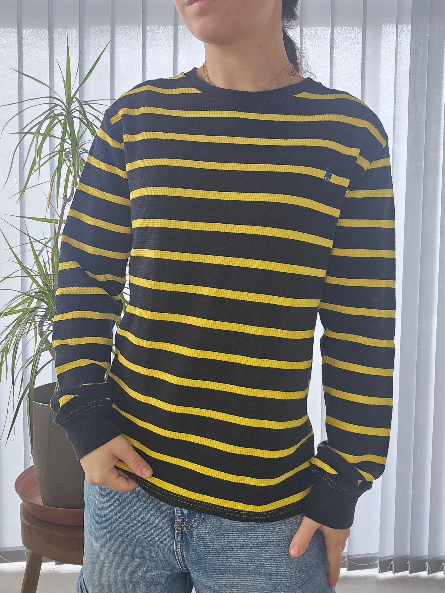 Pull en maille abeille à rayures - M/38