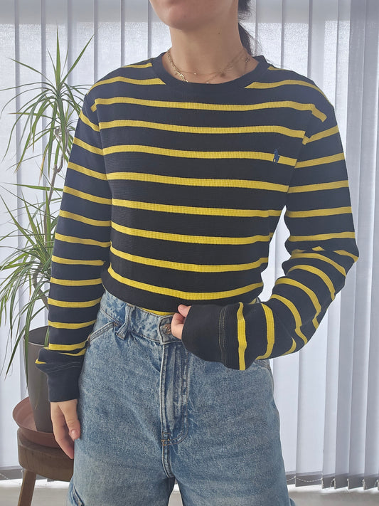 Pull en maille abeille à rayures - M/38