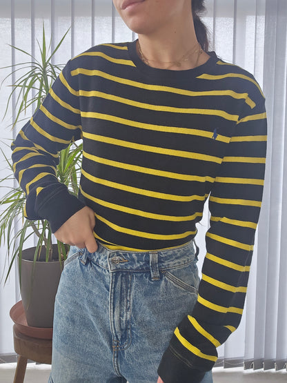 Pull en maille abeille à rayures - M/38