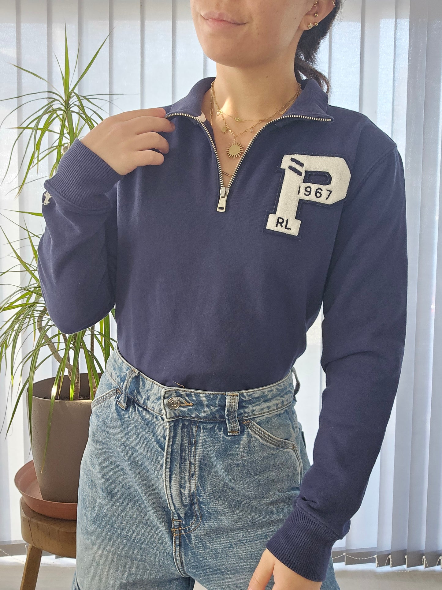 Pull camionneur bleu marine - XS/34