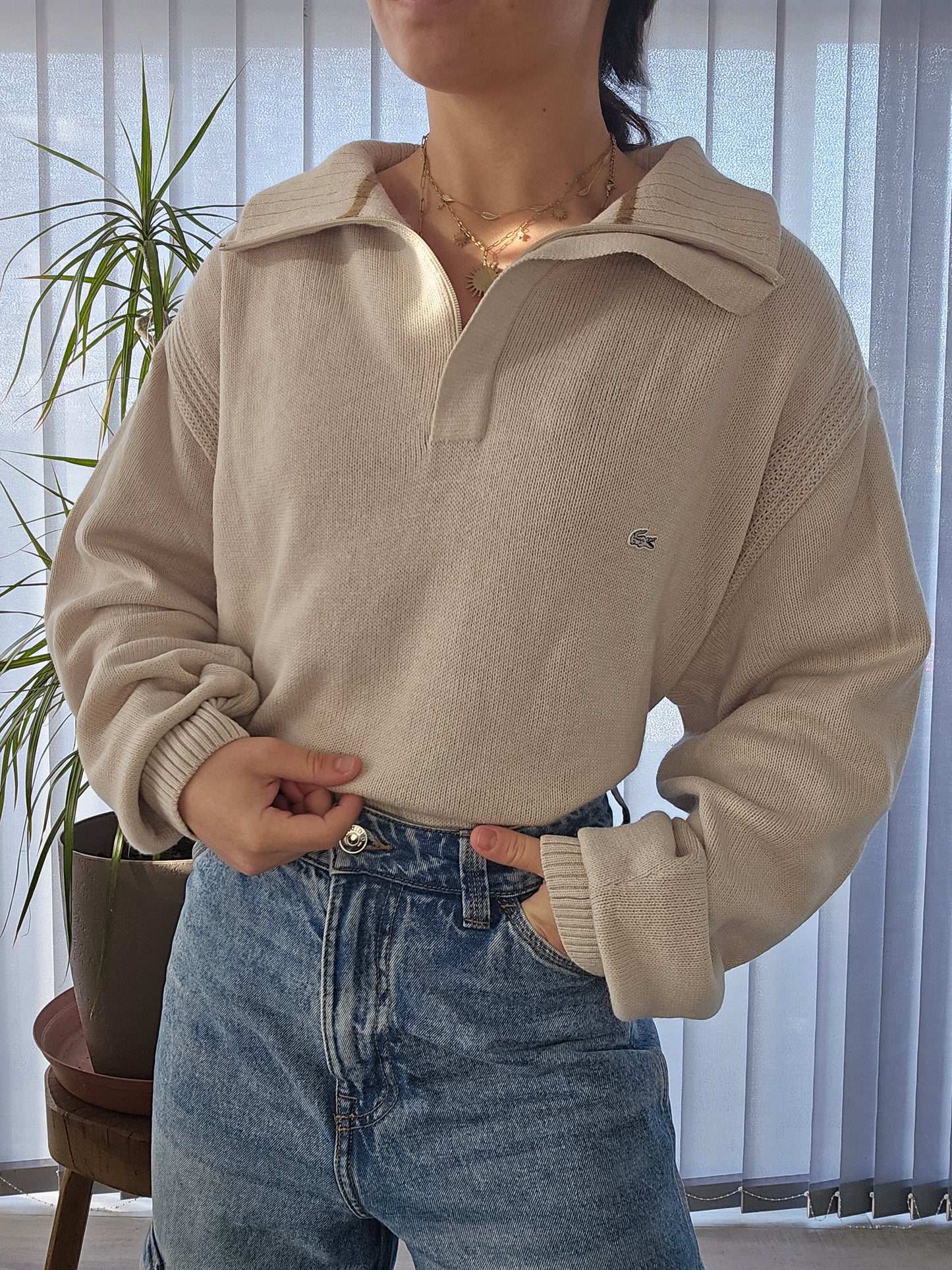 Pull camionneur beige des années 90' - XL/44 homme