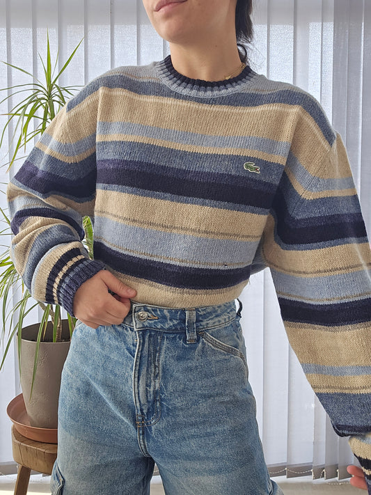 Pull en maille à rayures des années 90' - XL/42