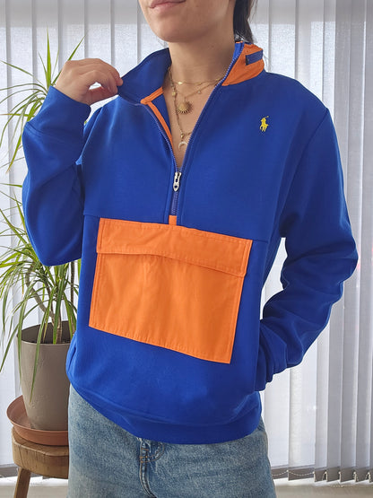 Sweat half zip bleu - XS/S