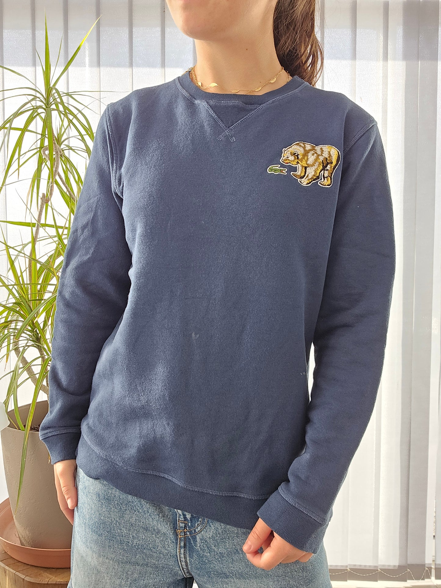 Sweat bleu marine brodé - XS/34