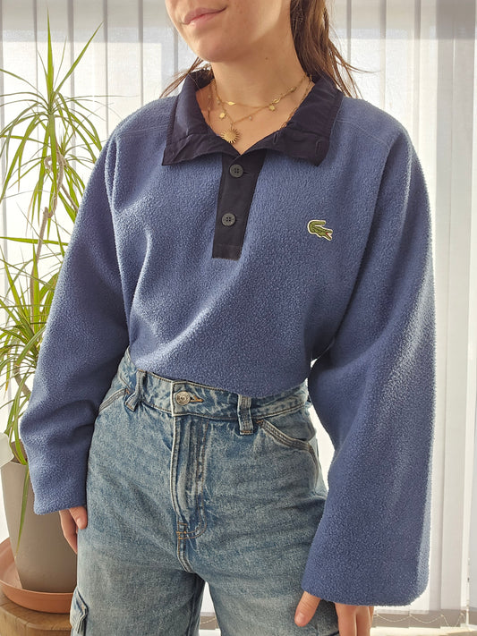 Pull polaire bleu des années 80' fabriqué en France - XL/42