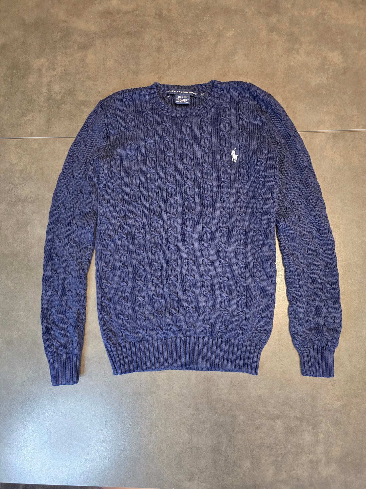 Pull en maille torsadée marine - S/36