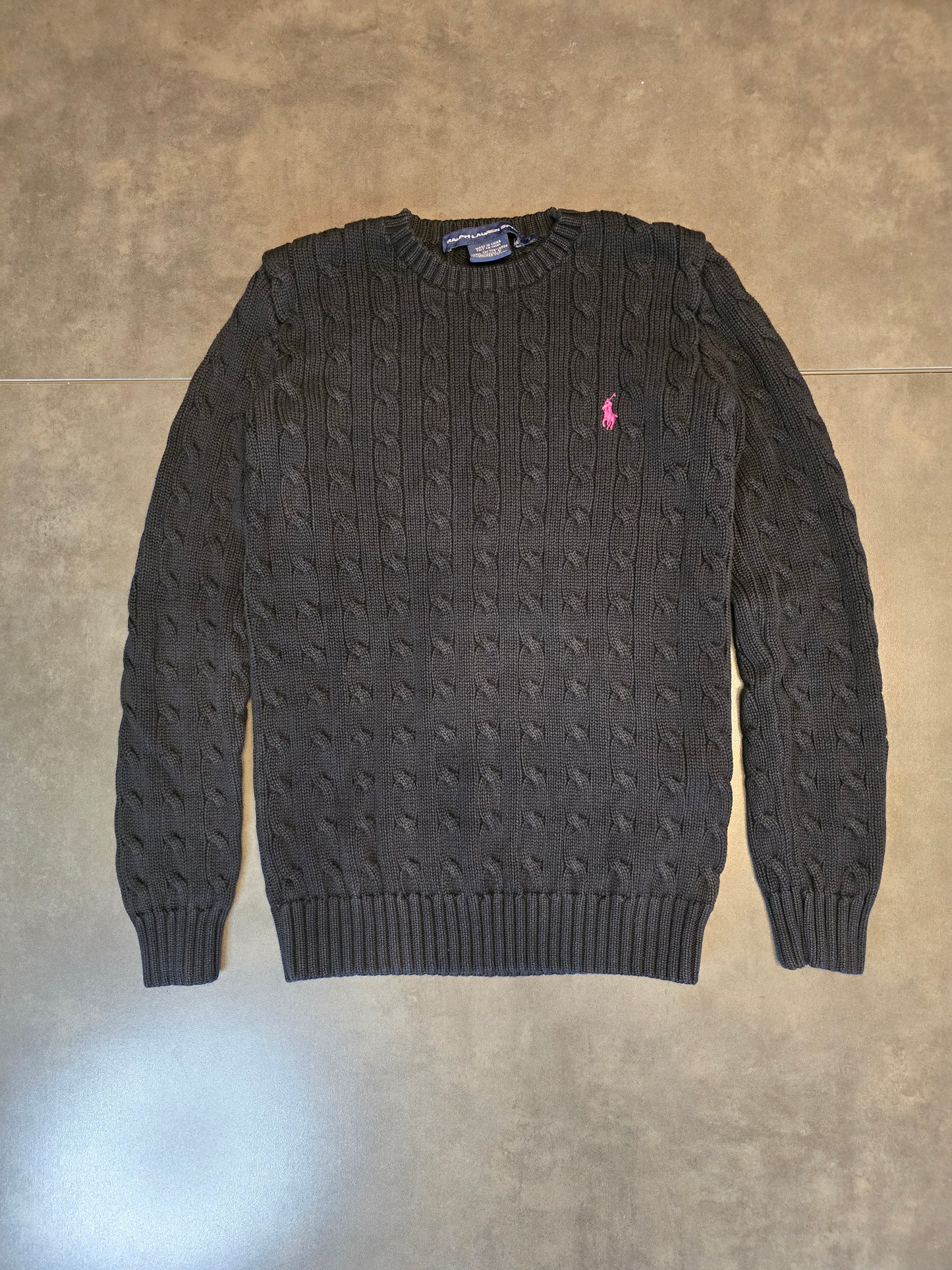 Pull en maille torsadée noire - S/36