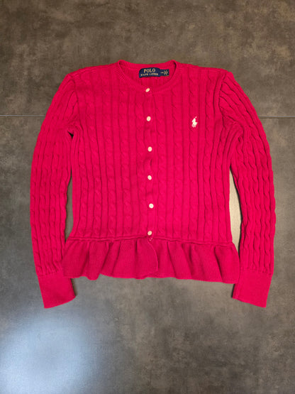 Cardigan en maille torsadée rouge - M/38