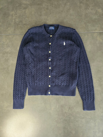 Cardigan en maille torsadée marine - XS/34