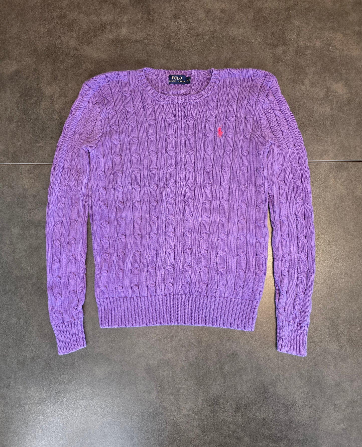 Pull en maille torsadée mauve - S/36