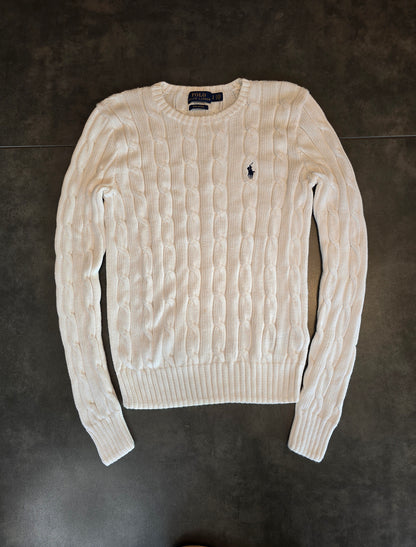 Pull en maille torsadée blanc - S/36