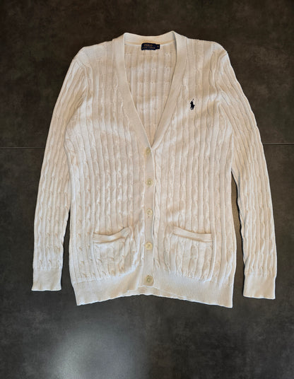 Cardigan blanc en maille torsadée - XL/42