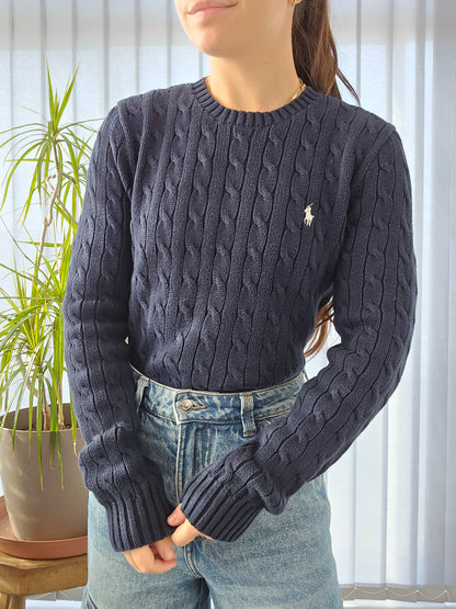 Pull en maille torsadée marine - M/38