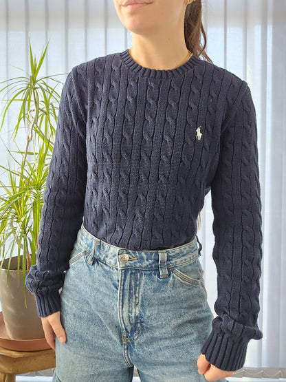 Pull en maille torsadée marine - M/38