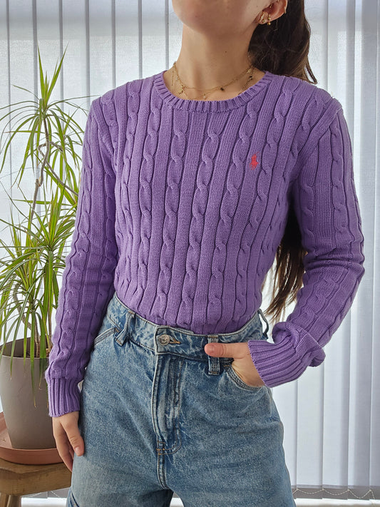 Pull en maille torsadée mauve - S/36