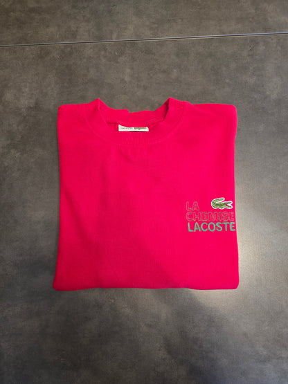 Sweat rouge "La chemise Lacoste" des années 80' fabriqué en France - S/M