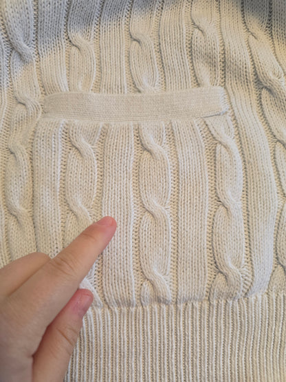 Cardigan blanc en maille torsadée - XL/42