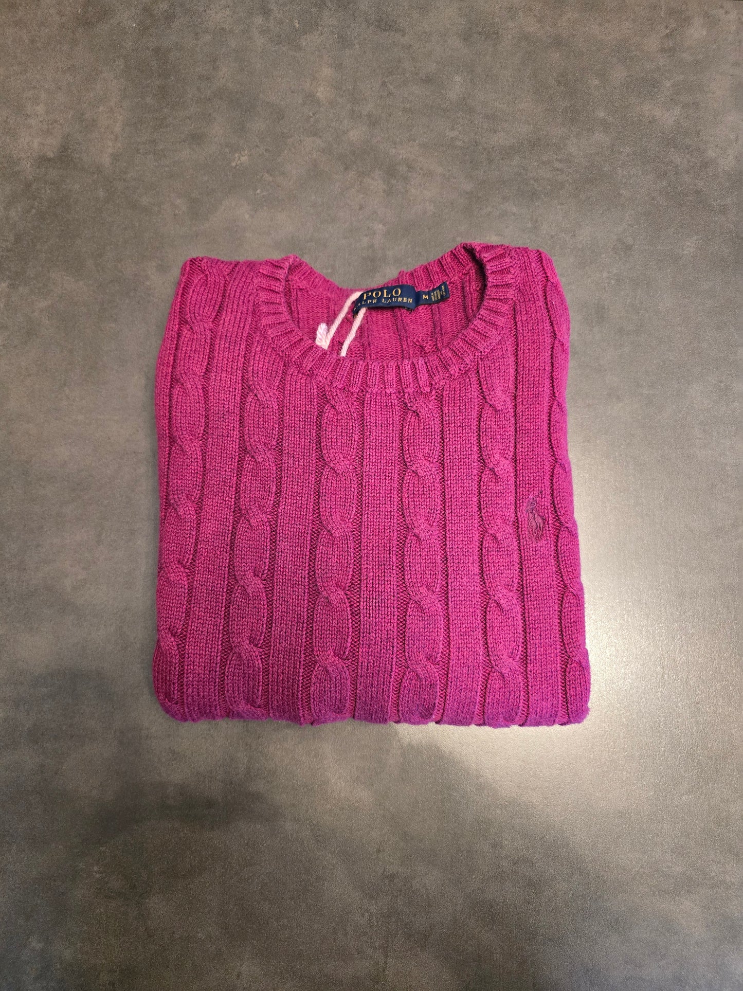 Pull en maille torsadée bordeaux - S/36