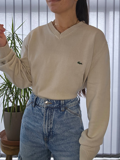 Pull col V crème - XL/42 mixte