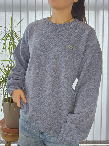 Pull en maille bleu mélangé des années 90' - XL/42