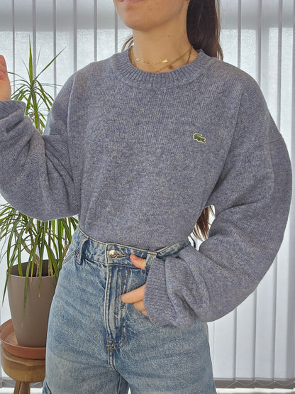 Pull en maille bleu mélangé des années 90' - XL/42