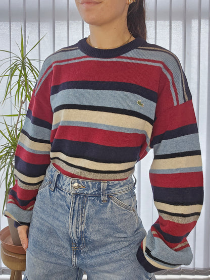 Pull en maille à rayures des années 90' - XL/42