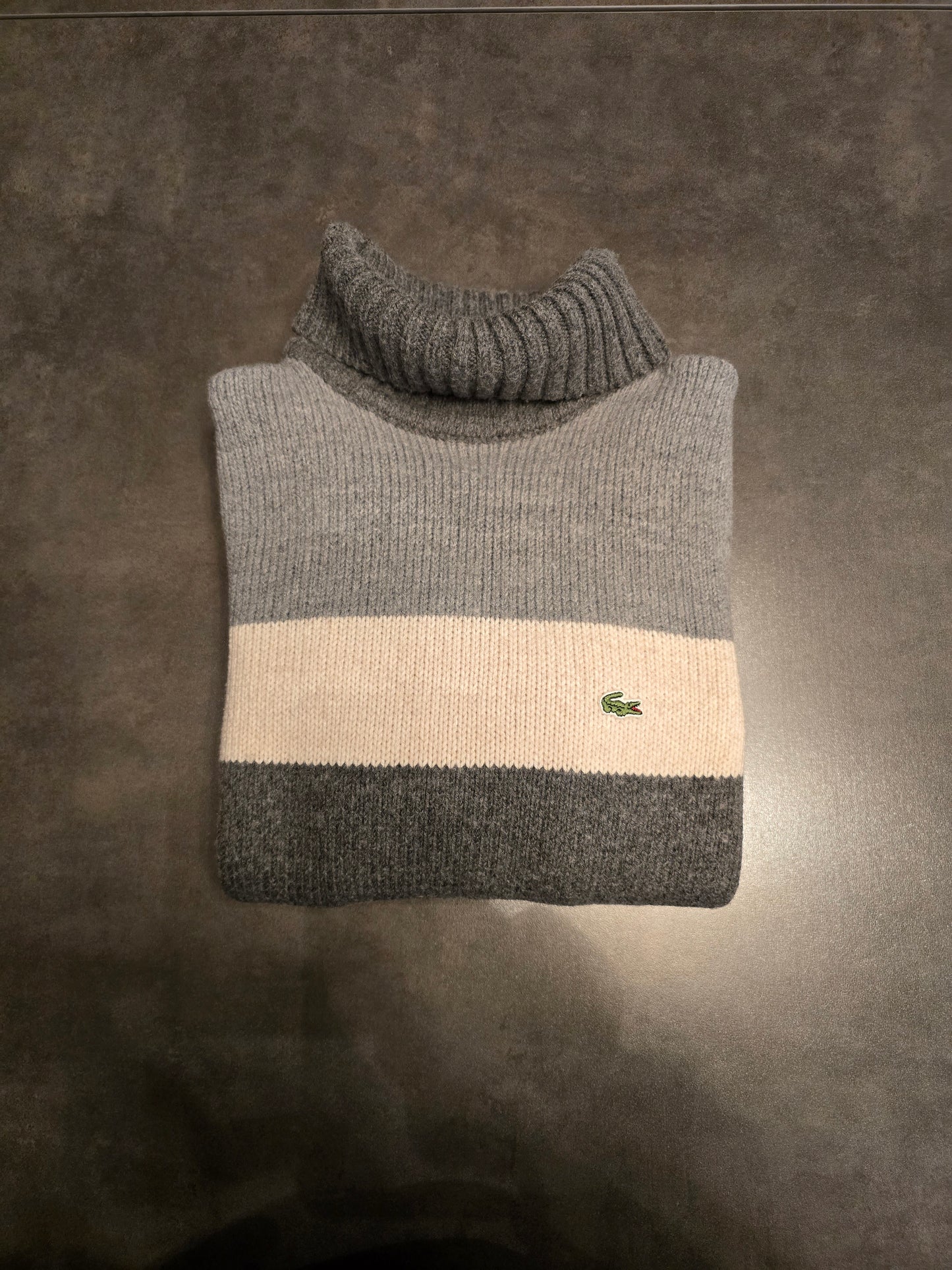 Pull col roulé gris des années 90' fabriqué en Espagne - XS/34