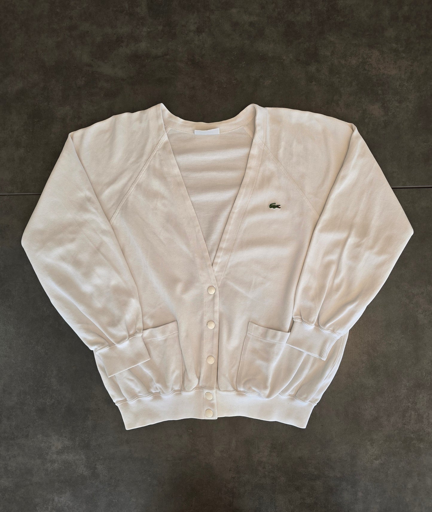 Cardigan blanc des années 80' fabriqué en France - M/L