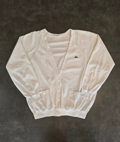 Cardigan blanc des années 80' fabriqué en France - M/L