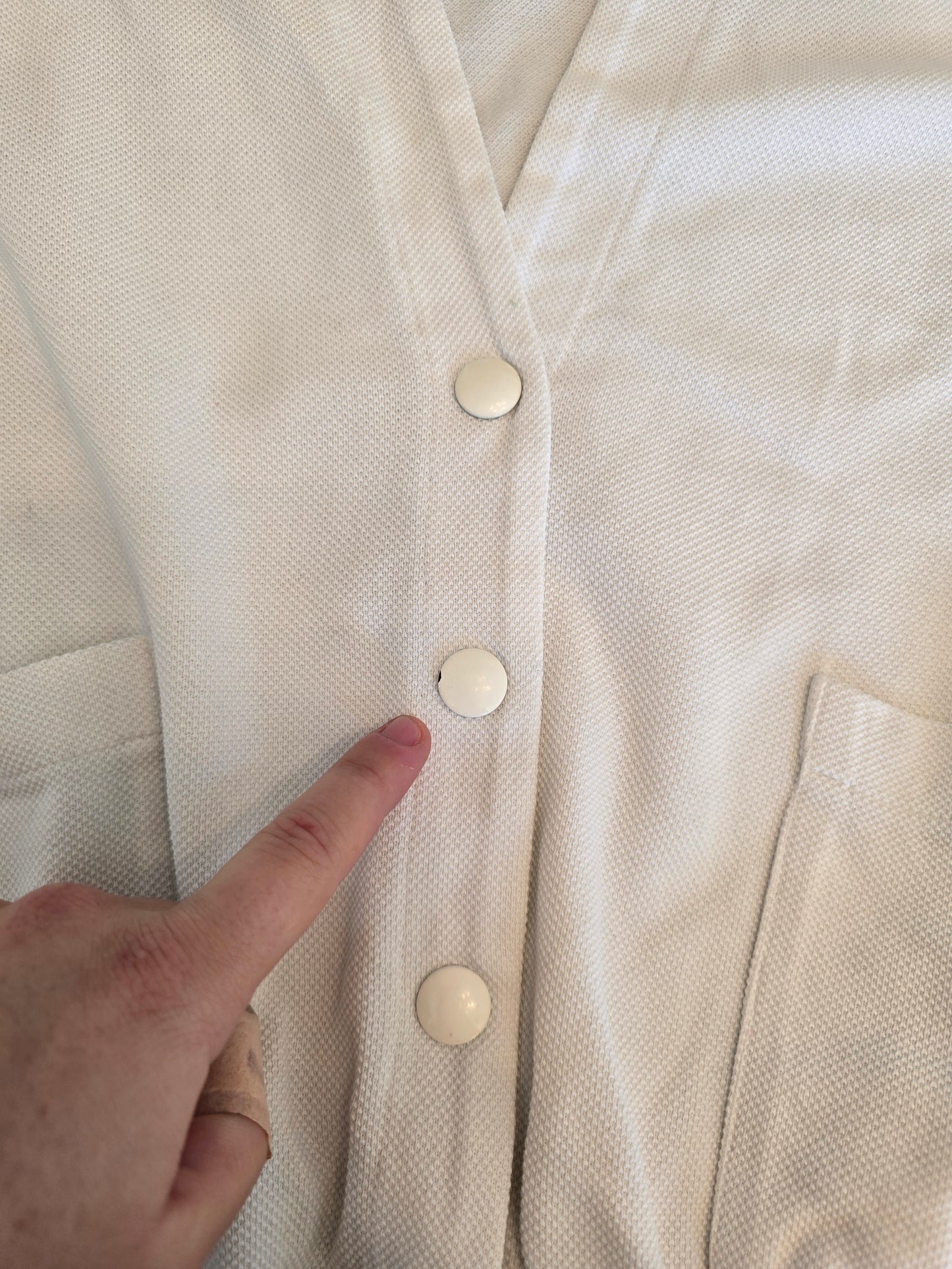 Cardigan blanc des années 80' fabriqué en France - M/L