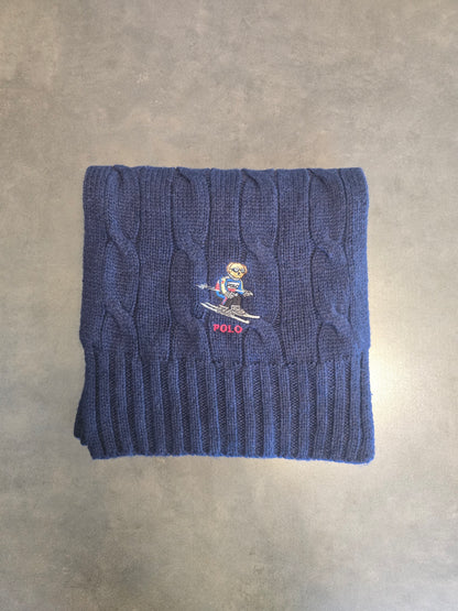 Écharpe en maille torsadée marine polo bear - TU