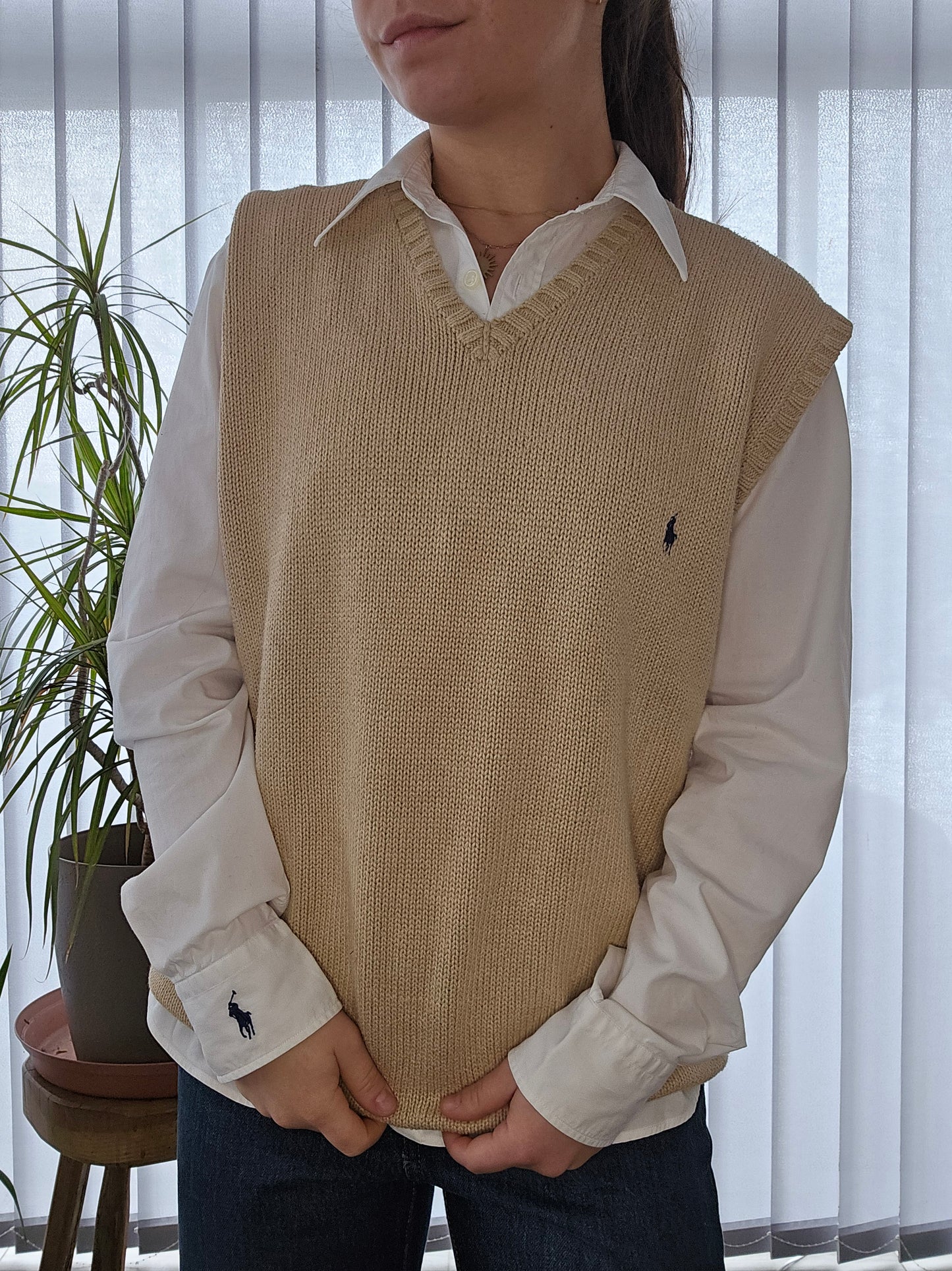 Pull sans manches beige - L/40