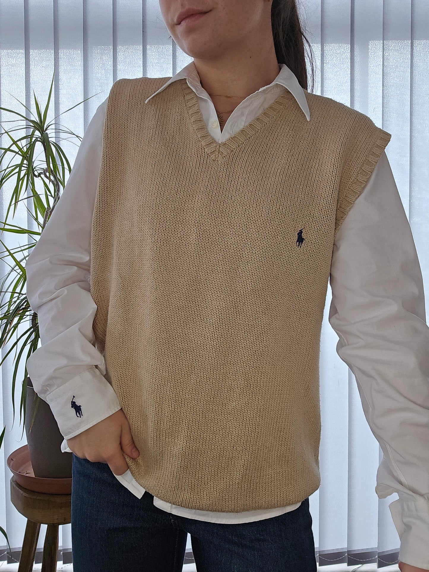 Pull sans manches beige - L/40