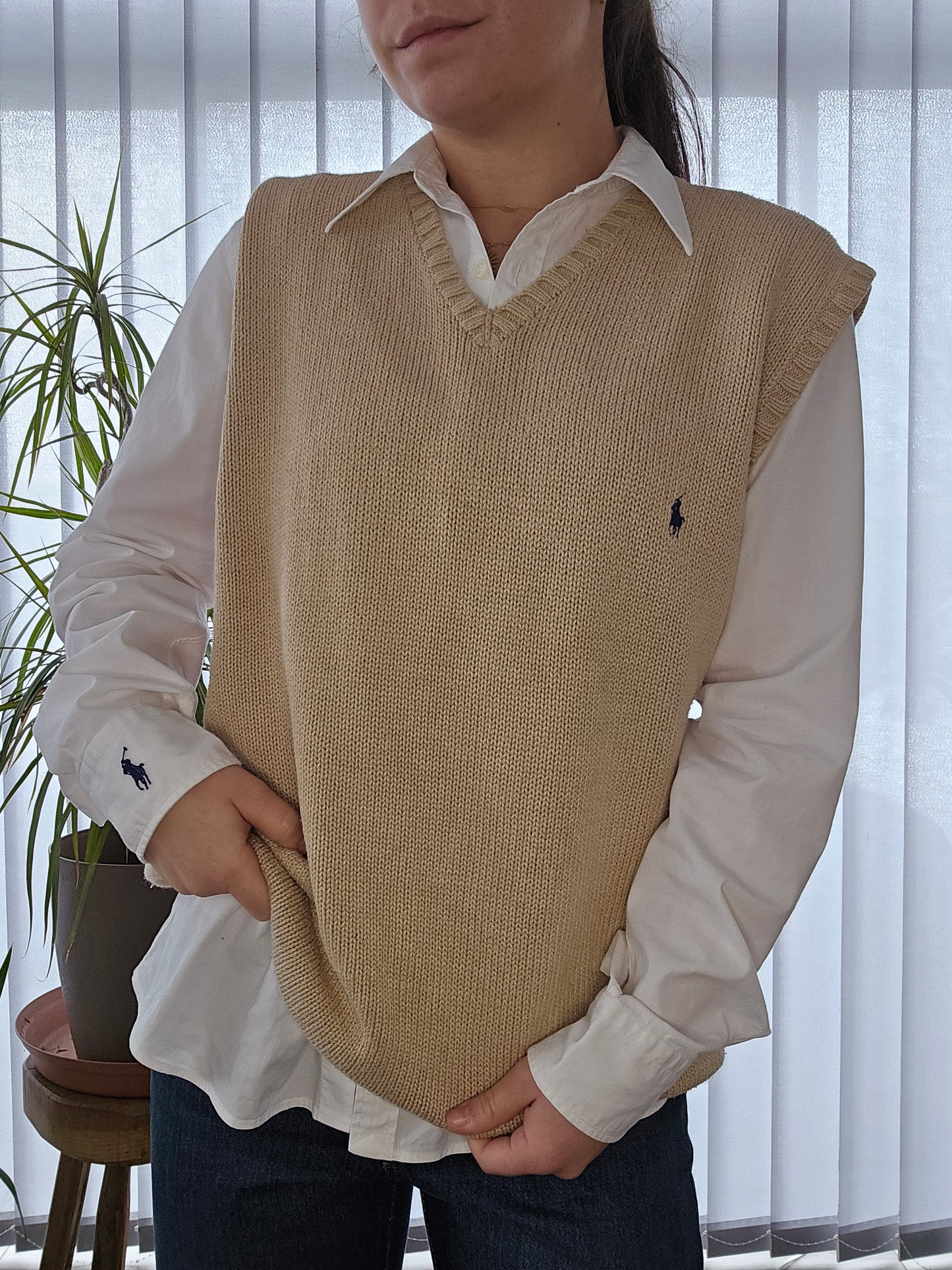 Pull sans manches beige - L/40