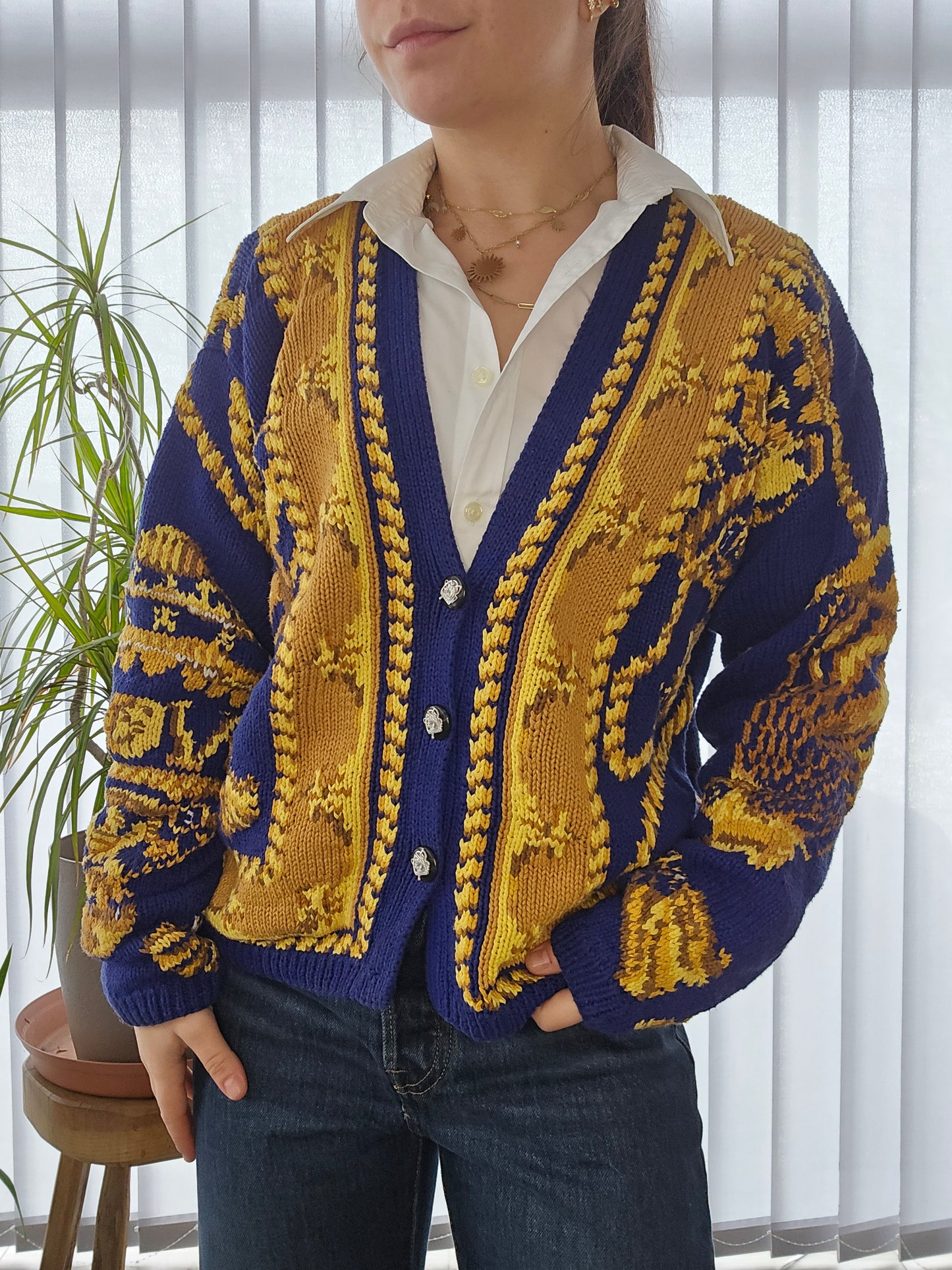 Cardigan en grosse maille à motifs - M/38