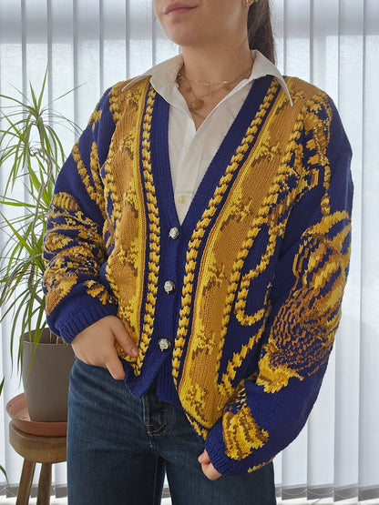 Cardigan en grosse maille à motifs - M/38