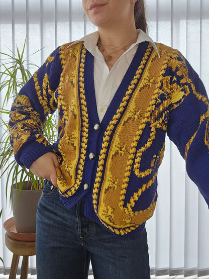 Cardigan en grosse maille à motifs - M/38
