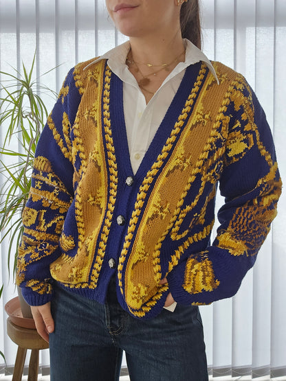 Cardigan en grosse maille à motifs - M/38
