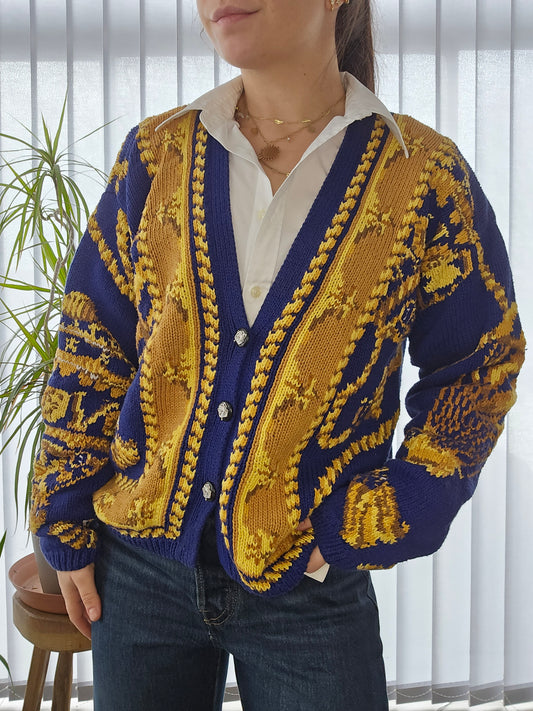 Cardigan en grosse maille à motifs - M/38