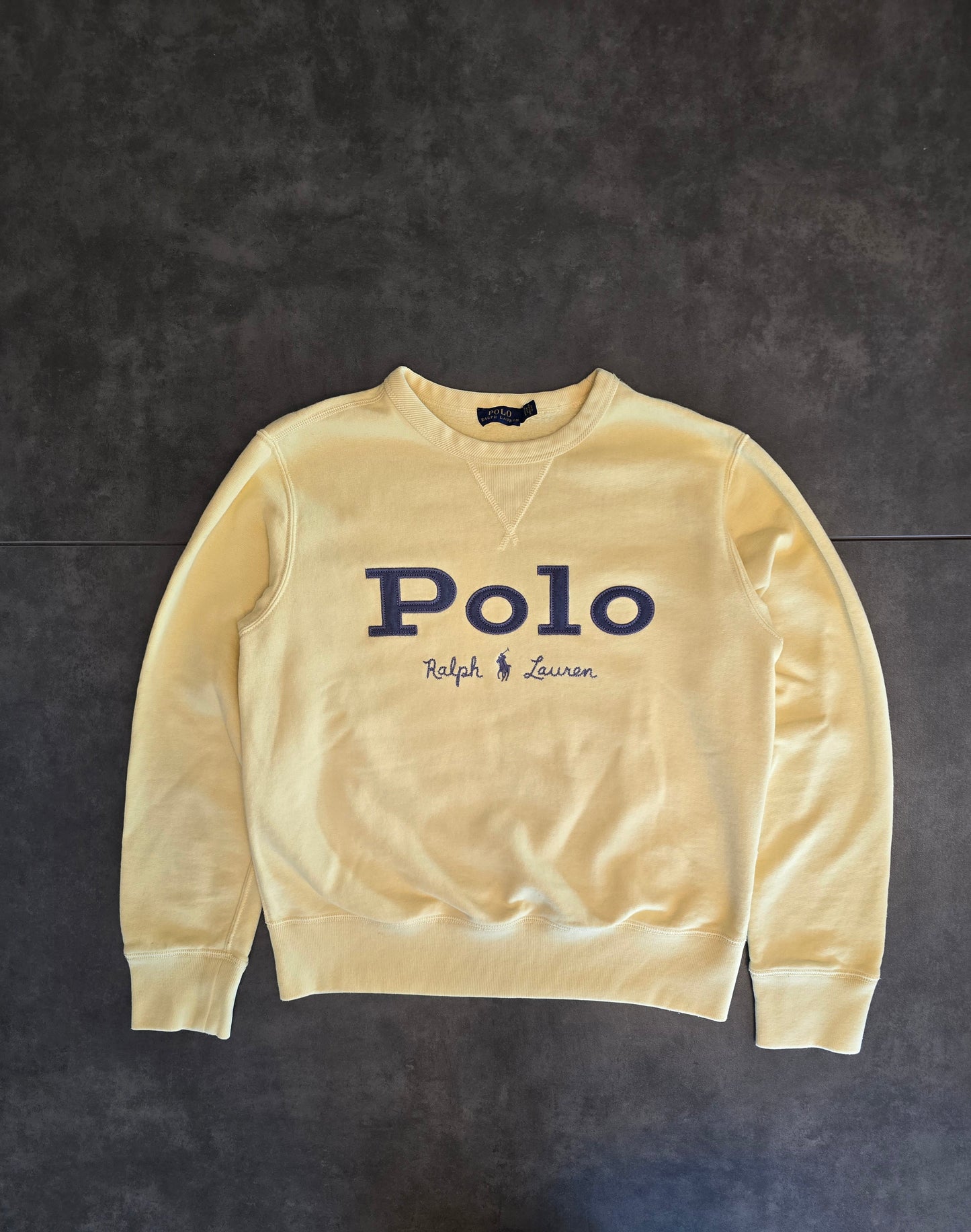 Sweat jaune brodé "polo" - S/36
