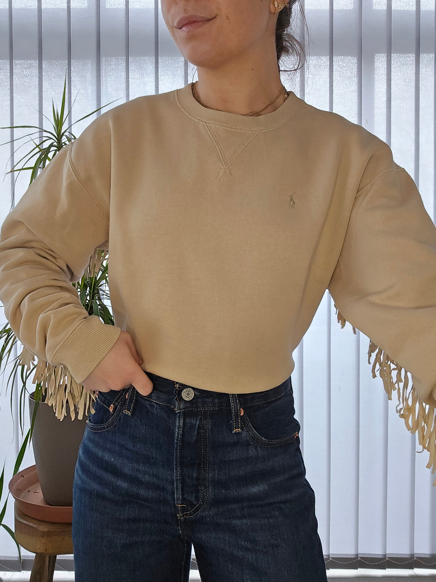 Sweat camel à frange - XS/S