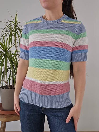 Pull manches courtes à rayures - S/36