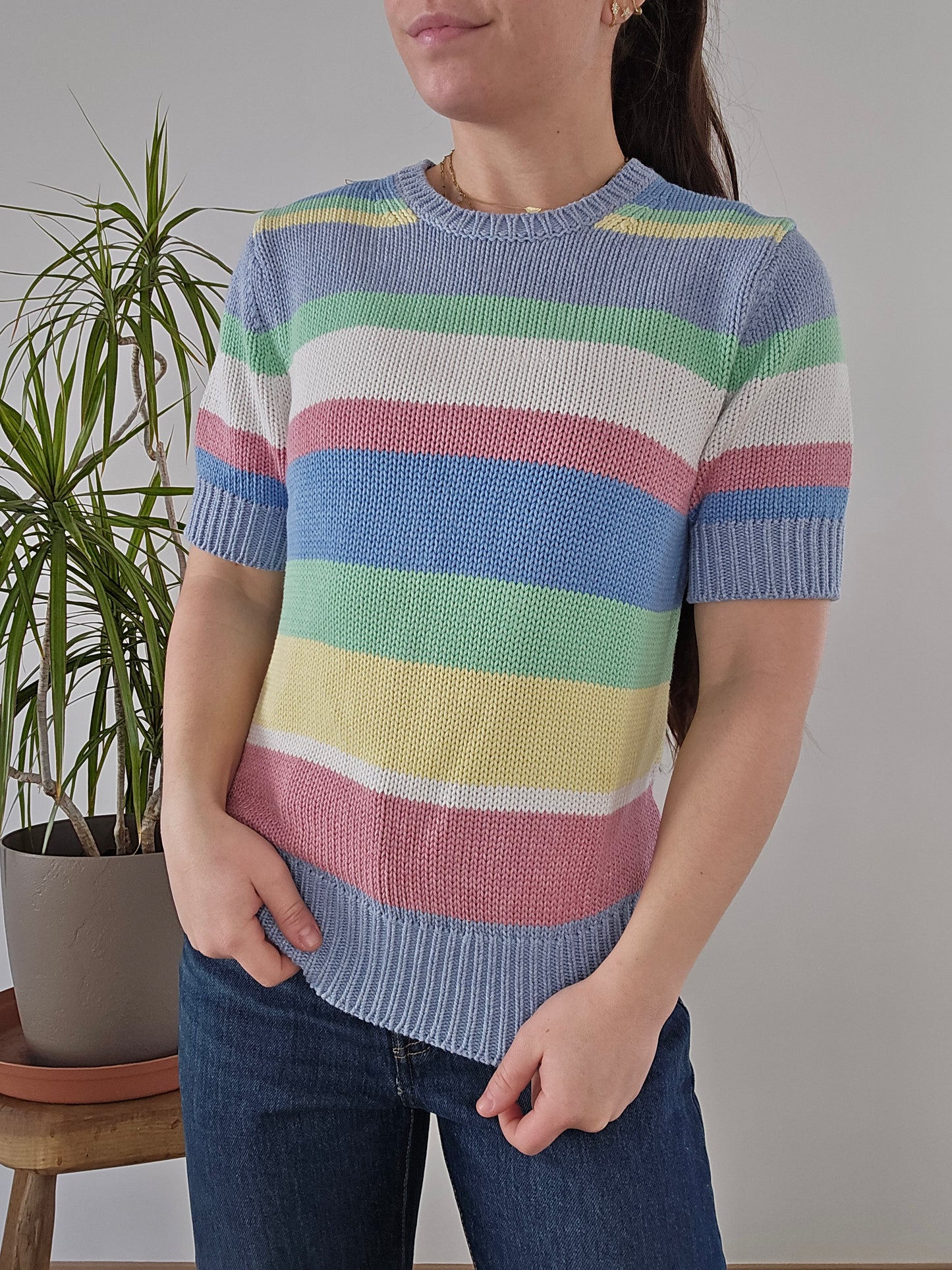 Pull manches courtes à rayures - S/36