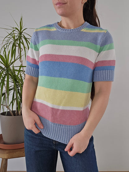 Pull manches courtes à rayures - S/36
