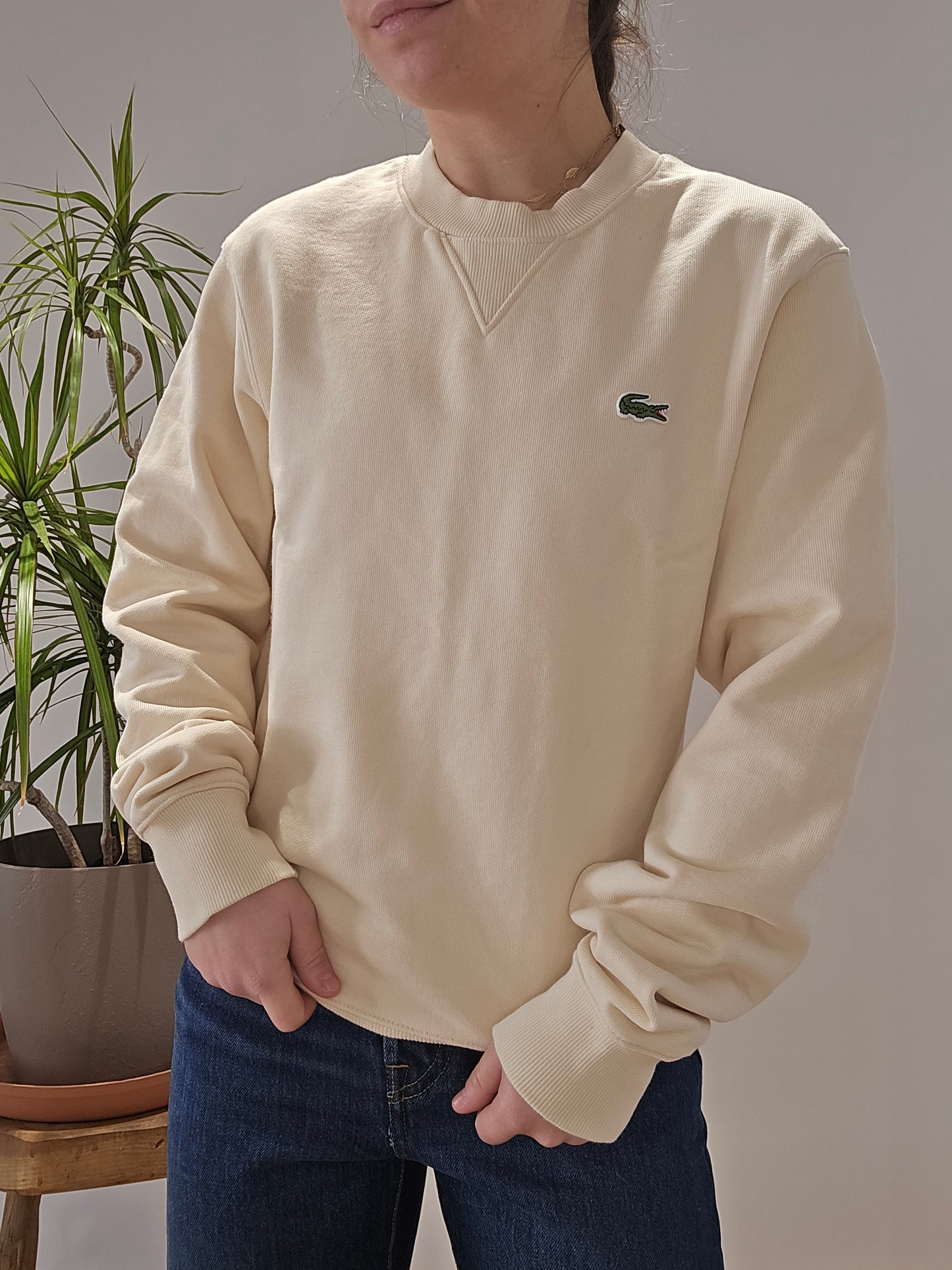 Sweat crème classique Lacoste - XS/34