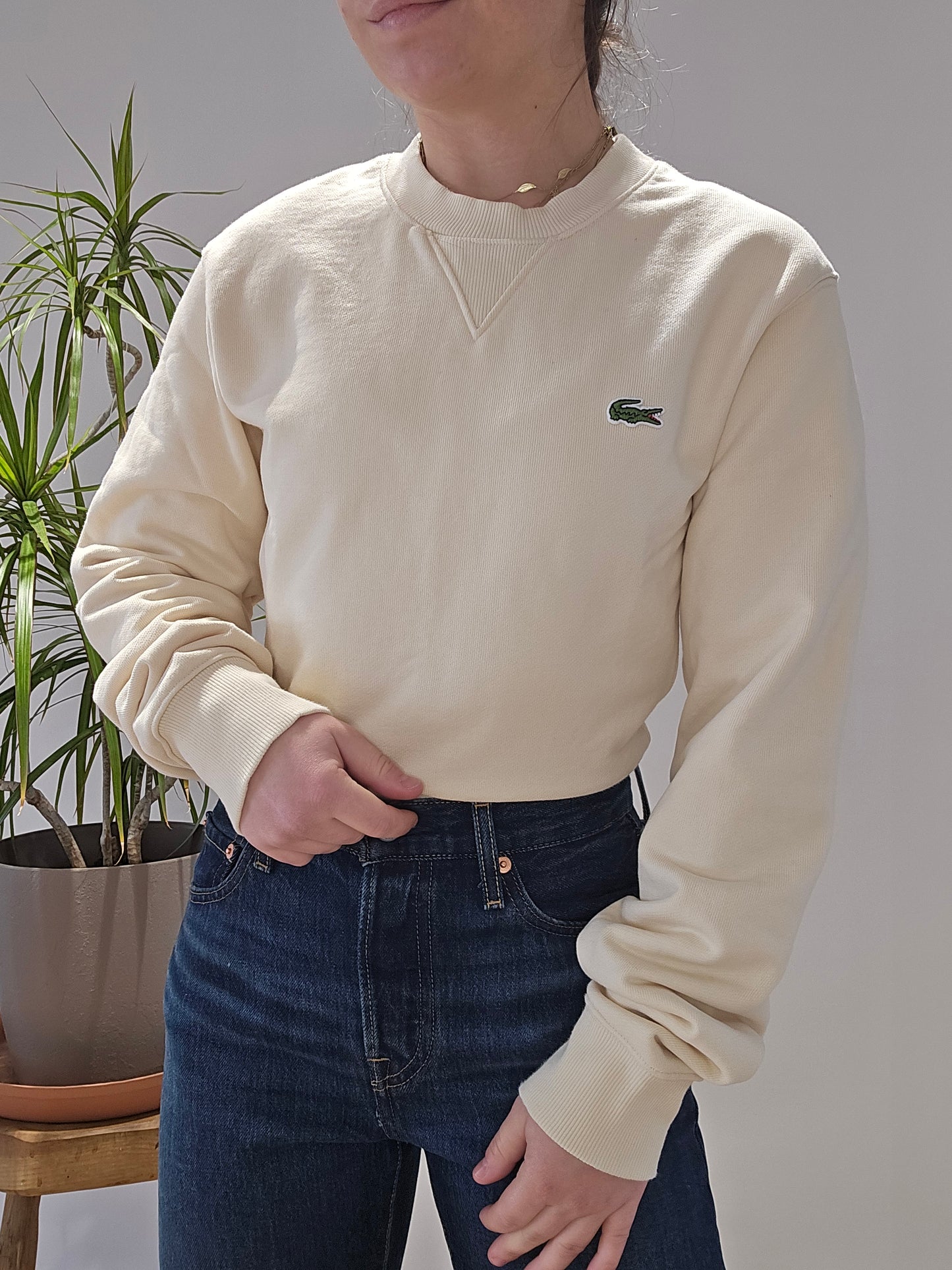 Sweat crème classique Lacoste - XS/34